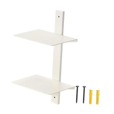 Imagem de ＫＬＫＣＭＳ Estante flutuante invisível para livros, montagem na parede, ferro, decorativa, moderna, prateleira para livros, para decoração de cozinha, Branco