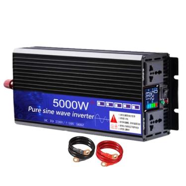 Imagem de 5000W DC 12V/24V/48V/60V/72V Onda Senoidal Pura carro inversor de energia Carregador DC Entrada CA Saída 110V/230V Conversor de energia para RV Camping, Off-Grid Solar,48v to 110v