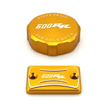 Imagem de crazy sport Tampa do reservatório de fluido dianteiro traseiro serve para Honda CBR600RR 600RR 2008-2021 Cilindro mestre de freio com logotipo, acessórios de motocicleta de alumínio CNC 2016 2015 2014