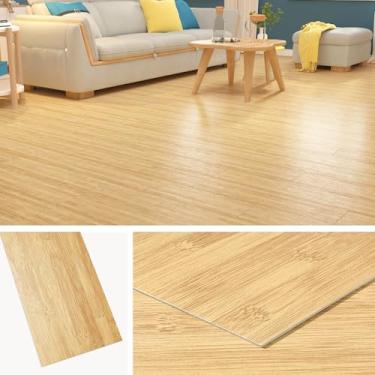 Imagem de Livelynine 36 tábuas 15 x 91 cm piso de vinil descasque e cole tábuas de madeira para banheiro azulejos de piso à prova d'água autoadesivo piso de madeira laminado adesivos de piso de bambu piso de