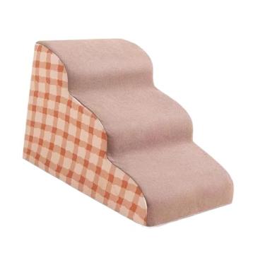 Imagem de Baoblaze Rampas de cães degraus degraus de degraus de animais de estimação Use sofá de escalada de cama alta escada escada escada de animais de estimação extra, Bege