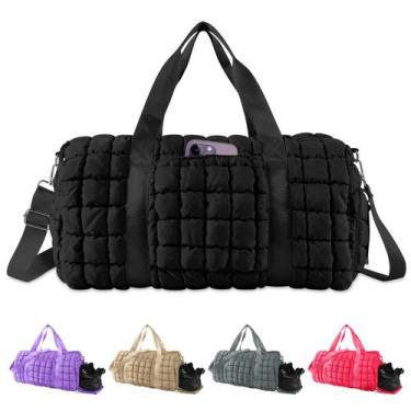 Imagem de Bolsa de Viagem Acolchoada XSUIOY para Mulheres - Preta