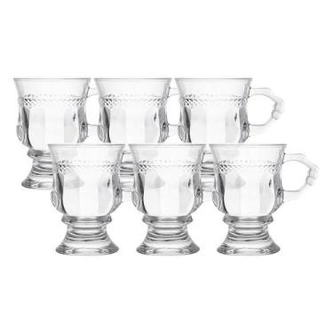 Imagem de Jogo 6 Caneca de Café 117ml Hanover Vidro Cristalino Transparente Xíca