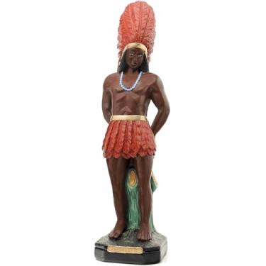 Imagem de Imagem Caboclo Pena Vermelha 20cm Gesso Escultura Umbanda