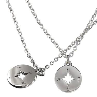 Imagem de Kueroami New Beginnings Colar de bússola banhada a ouro 18K para ela - Presentes exclusivos de divórcio para mulheres, colar de separação, recuperação de fertilidade, aposentadoria, 15cm*10cm*4cm,