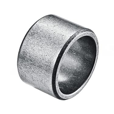 Imagem de INRENG Anel masculino feminino de aço inoxidável com 19 mm/10 mm de largura, banda simples, acabamento fosco, prata, dourado, preto