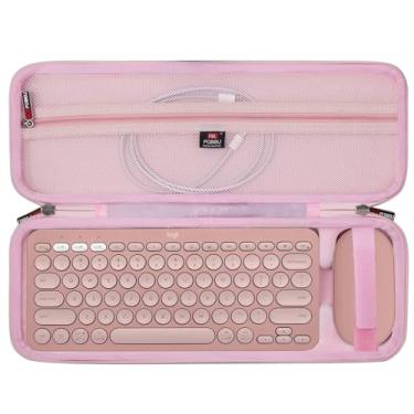 Imagem de FBLFOBELI Capa rígida para Logitech Pebble 2 Combo K380 K380s Pebble Keys 2 + combo de teclado e mouse sem fio M350 M355 (somente capa) (rosa)
