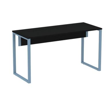 Imagem de Mesa Escritório P25 TUB Pandin 150 cm (Larg) Tampo MDP Preto Pé Aço Tubular Azul Dali