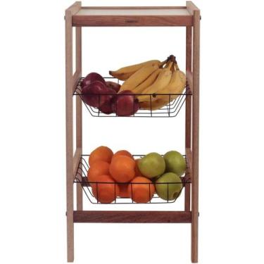 Imagem de Fruteira De Chão Utilínea Montavel 2 Andares Marrom Tramontina, Natura