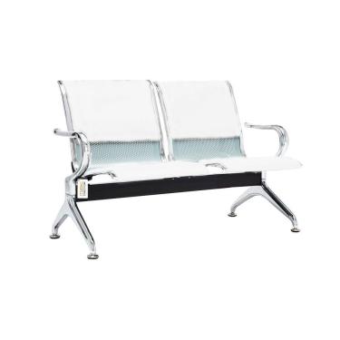 Imagem de Cadeira Longarina Com Est Cromada 2 Lugares Colors Branco