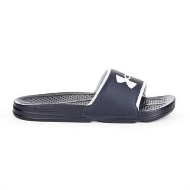 Imagem de Chinelo Under Armour Slide Daily Azul Marinho e Branco - Feminino, 35/