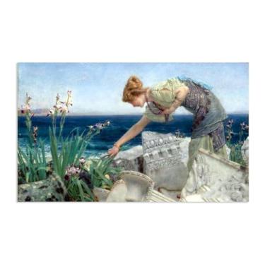 Imagem de MOBYAT Pôster Among the Ruins de Lawrence Alma Tadema Prints, reprodução de pintura a óleo, impressão giclée em tela, arte de parede pronta para pendurar para decoração de quarto de casa. 110 x 70 cm