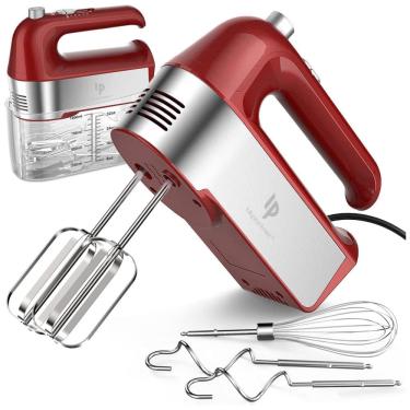 Imagem de Batedeira de Mão Elétrica com Botão de Ejeção e 5 Velocidades, 110V 450W, LILPARTNER, Vermelha