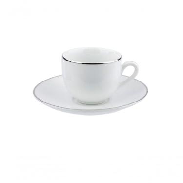 Imagem de Xícara De Café Em Porcelana Legacy Silver 90ml L? Hermitage Branca
