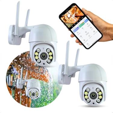 Imagem de Kit Câmera De Segurança Wifi Lâmpada Espiã Inteligente Com Visão Noturna e Sensor Presença Externa Branco - Com App (1)