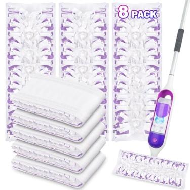 Imagem de Pacote com 8 refis de esfregão descartáveis para esfregão multisuperfície Swiffer PowerMop e esfregão de madeira PowerMop, almofadas de reposição para todas as superfícies de piso acabadas