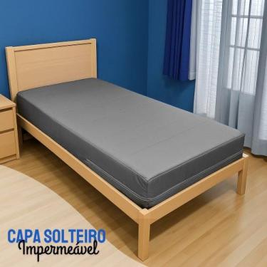 Imagem de Capa Colchao Solteiro Cinza Hospitalar Impermeavel Com Ziper - Miranda