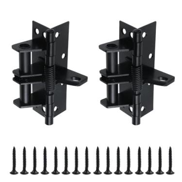 Imagem de Nicerity Dobradiças de porta de 10 cm, dobradiças invisíveis resistentes para portas, portões pesados, garagem, quintal, portão, preto, 2 peças