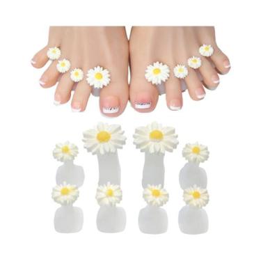 Imagem de Separadores De Dedos Com Design De Flor De Silicone Macio 8 Peças Saco