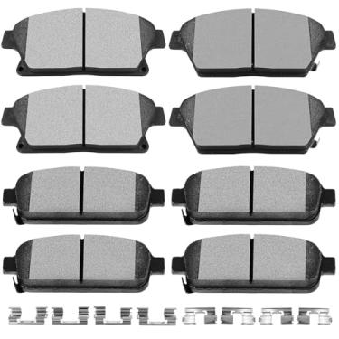 Imagem de SCITOO D1467 D1468 Conjuntos de pastilhas de freio dianteiras metálicas traseiras semi-metálicas com substituição de ferragens para Buick For Encore 2/para Verano, para Chevy para Cruze/para