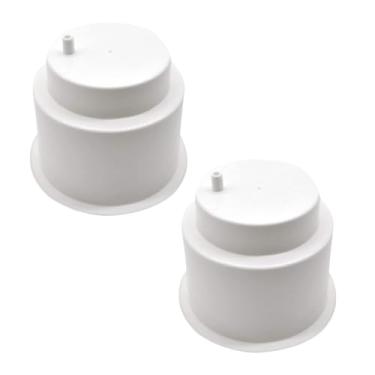 Imagem de MARINE CITY Ótimo suporte para copos de plástico branco com ralo lateral para barcos – iates – trailers – caravanas – carros – mesas de jogo (pacote com 2)