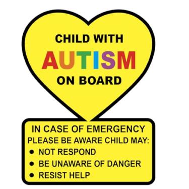 Imagem de 10 x 13,3 cm Criança com autismo adesivo adesivo removível 5 adesivos