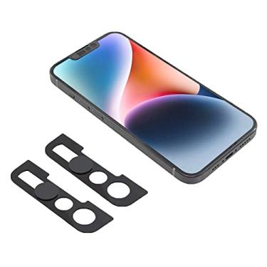 Imagem de Capa de câmera frontal para celular, capa de webcam compatível com iPhone 14, iPhone 14 Plus, iPhone 13, iPhone 13 Mini, iPhone 13 Pro, iPhone 13 Pro Max, protege privacidade e segurança, não afeta o rosto ID, 2 unidades - preto