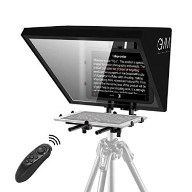 Imagem de GVM Teleprompters para iPad, tablet, câmera DSLR portátil, 45 cm, kit de teleprompter com controle remoto e aplicativo, construções de alumínio sólido, espectroscópio incolor, lente grande-angular