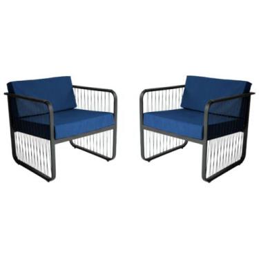 Imagem de Conjunto 2 Poltronas para Área Externa Santiago em Alumínio e Fibra Si
