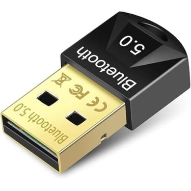 Imagem de Receptor Bluetooth 5.0 Adaptador USB Wireless Transmissor Para PC, Computador, Notebook, Laptop, Fone de Ouvido, Gamepad, Impressora, Acessório Eletrônico Preto ou Branco LINHA PREMIUM