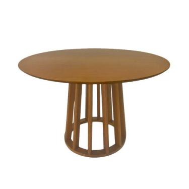 Imagem de Mesa de Jantar Redonda Rebeca com Base Cone Palito em Madeira 1,30x1,3