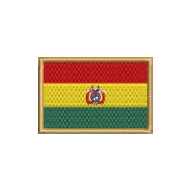 Imagem de BP0029-001 Bandeira Bolivia Patch Bordado 7,5×5,0cm (D-Arquivo Matriz para bordar.)