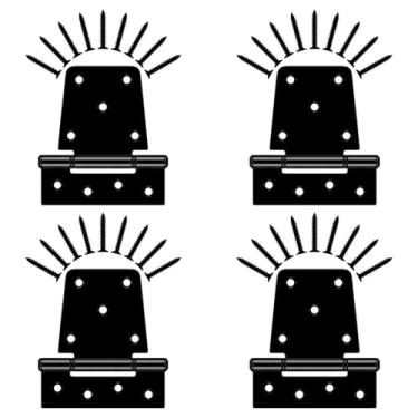 Imagem de Dobradiças de portão resistentes, dobradiças de porta de ferro preto com parafusos, dobradiças de alça de portão duráveis para cercas de madeira, porta de celeiro, 4 peças