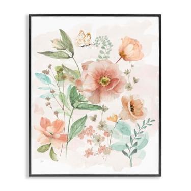 Imagem de Stupell Industries Design de arte giclée emoldurado preto rosa selvagem flores de primavera por Nan, 40,6 x 50,8 cm