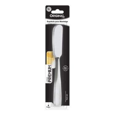 Imagem de Espátulas Manteiga Geleia Patê Inox 15cm Kit Com 4 Unidades - SQ