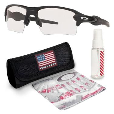 Imagem de OAKLEY Óculos de sol FLAK 2.0 XL OO9188 formato retangular com kit oficial de óculos, Preto fosco, 59 mm