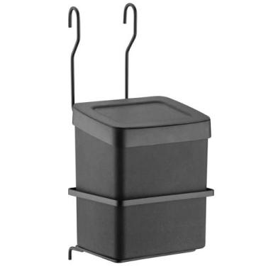 Imagem de Lixeira para pendurar barra de cozinha suporte aéreo Schmitt, Preto Fo