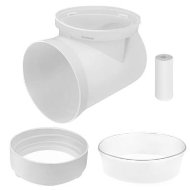 Imagem de tatamelon Kit de conector de ventilação de secador, cotovelo de ventilação de secador de 90 graus + kit de vedação para duto de secador de 10 cm, adaptador de secador, design que economiza espaço para