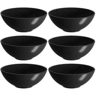 Imagem de Kit 6 Bowls 120ml Molheiras Plástico Preto Coza Servir Calda