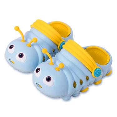 Imagem de Pantufas infantis infantis Juxi para meninos e meninas, Light Blue3, 11-12 Little Kid