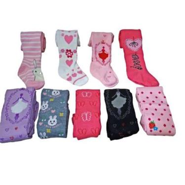 Imagem de Meia Calça Infantil Inverno  Kit Com 3  Fio 40 Até Tam 12 - T BAZAR,  