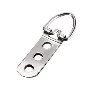 Imagem de uxcell Anel D cabides de imagem, 64 mm x 22 mm tom prata kit de seleção para soluções para pendurar fotos, 10 peças