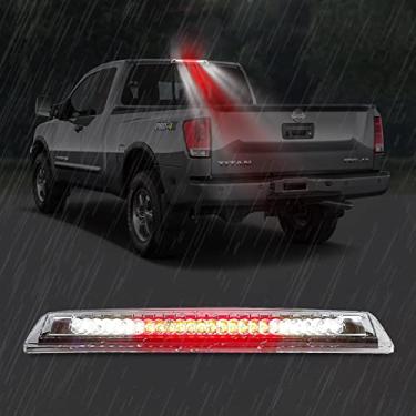 Imagem de Conjunto de luzes de alta montagem, para Nissan Titan 2004 – 2015, Nissan Frontier 2005-2016 Terceiro Centro Cargo Reverso, Traseiro, Barra de Freio de LED Traseira (Cromo)
