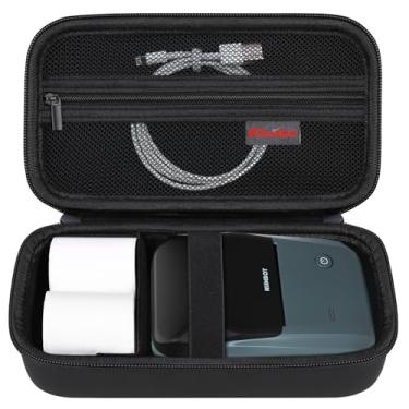 Imagem de Elonbo Estojo De Transporte Para Máquina Etiquetar Niimbot B1, Bolsa Viagem Impressora Portátil Sem Fio Bluetooth, Suporte Etiquetador Pequeno, Bolso Malha Papel, Preto
