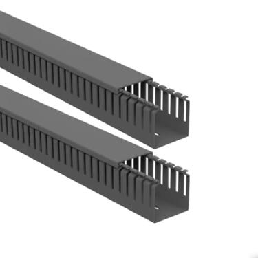 Imagem de SIBRATEC Canaleta Aberta, Kit 2 Unidades, 50x50mm, 2 Metros, Cinza