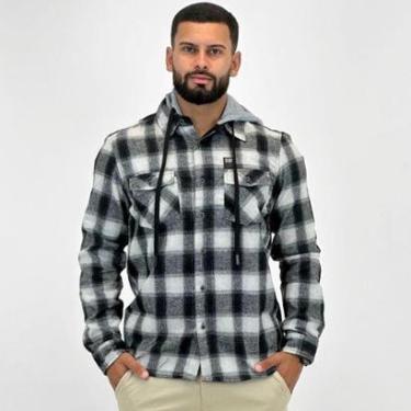 Imagem de Camisa Gangster Xadrez Capuz Masculina-Masculino