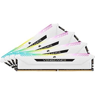 Imagem de Corsair Memória de desktop Vengeance RGB PRO SL 64 GB (4 x 16 GB) DDR4 3200 MHz C16 (10 LEDs RGB ultra brilhantes, PCB de desempenho personalizado, tempos de resposta apertados, Intel XMP 2.0) branco