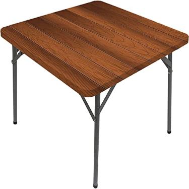 Imagem de Capa de mesa de madeira ajustada, estampa de textura de prancha de madeira, toalha de mesa impermeável interna/externa, sala de jantar de pátio e cozinha, serve para mesa de 107 x 152 cm