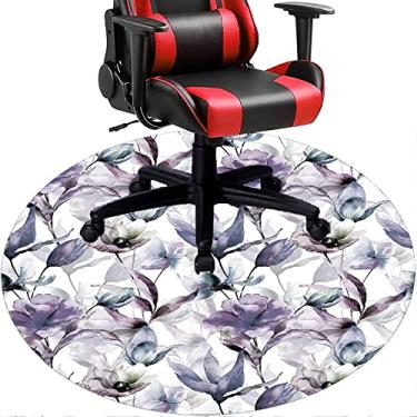 Imagem de Tapete de cadeira de escritório com flores, textura de flor, tapete de cadeira de mesa para piso de madeira de escritório em casa, protetor de piso de pilha baixa, redondo 78,7 cm