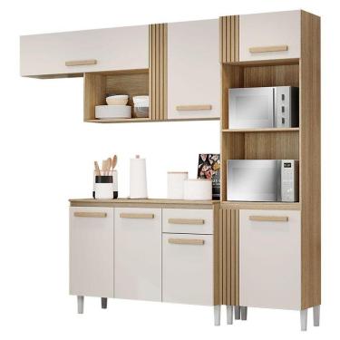 Imagem de Cozinha Compacta Vitória Com Balcão Atacama Off White - Aramóveis